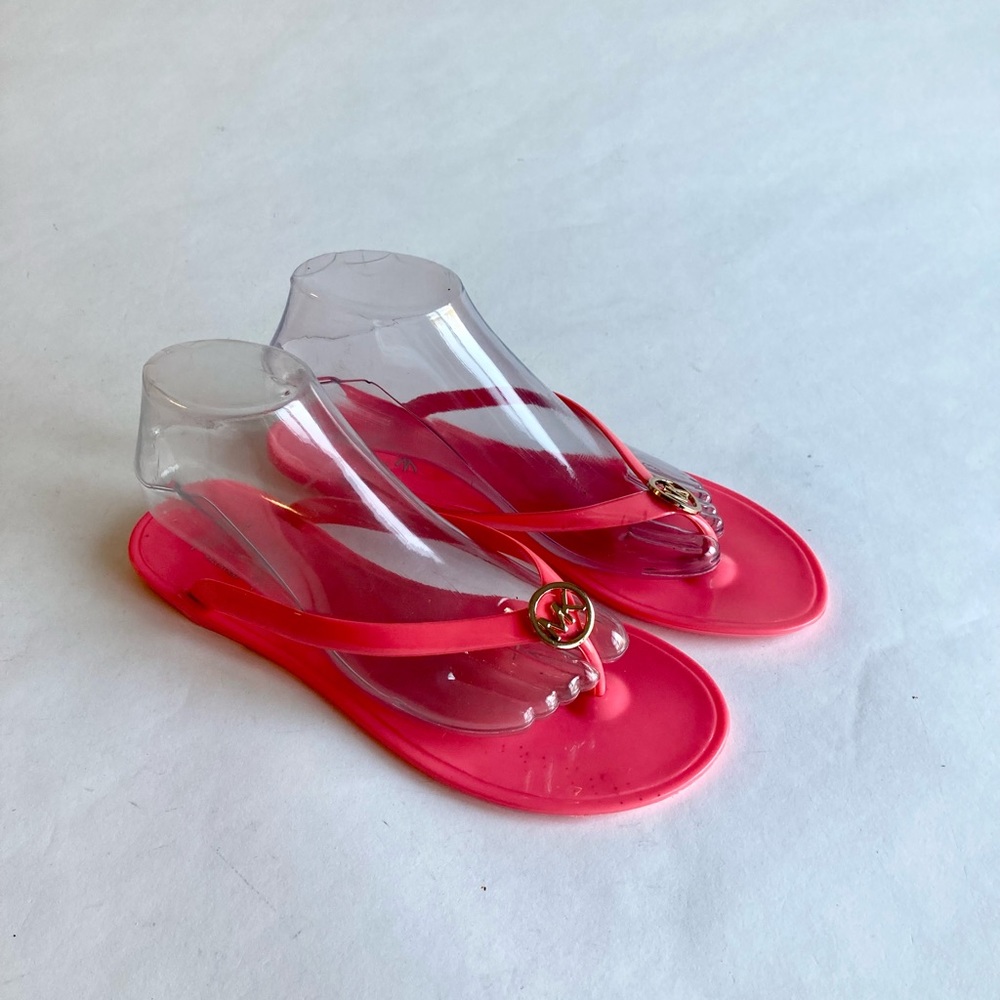 Michael Kors Ultra Pink Jelly Flip Flops size 10.5